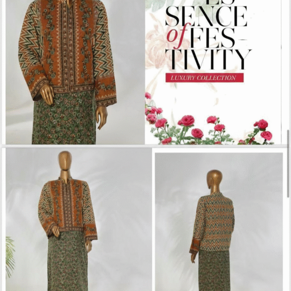 Bin Saeed – Long Coat & Short Jacket 3 Piece Collection