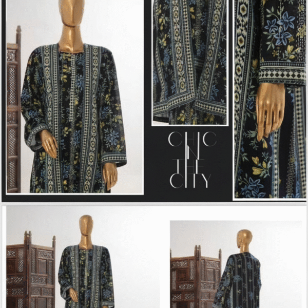 Bin Saeed – Long Coat & Short Jacket 3 Piece Collection