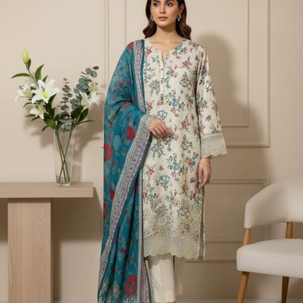 ✨ Amira Stitched Chikankari Embroidered Lawn 3Pc Collection ’25 | Premium Sadabahar Edition ✨