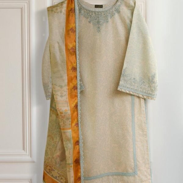 Agha Noor 2 Piece Lawn Shirt+Dupatta_S105497