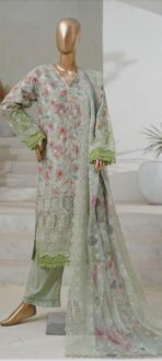 Sadabahar Luxury Exclusive Lawn Cutwork Chikenkari Embroidered 3Piece Stitched Collection 25.