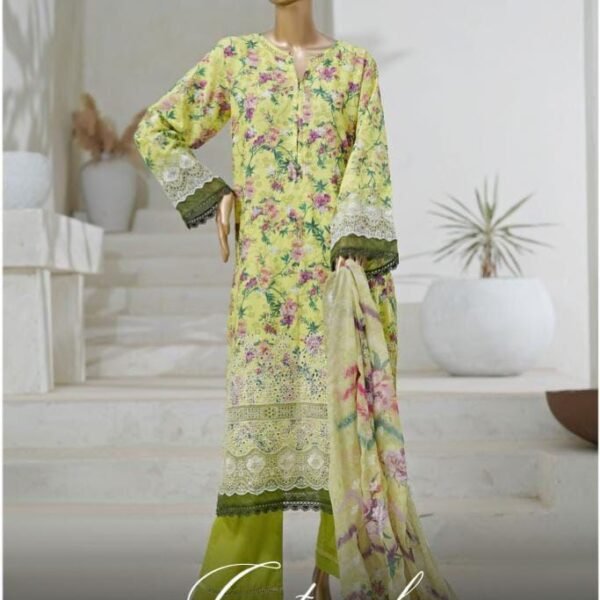 Sadabahar Luxury Exclusive Lawn Cutwork Chikenkari Embroidered 3Piece Stitched Collection 25.