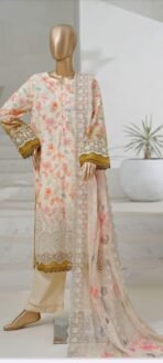 Sadabahar Luxury Exclusive Lawn Cutwork Chikenkari Embroidered 3Piece Stitched Collection 25.