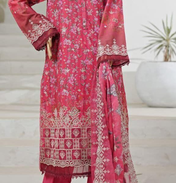 Sadabahar Luxury Exclusive Lawn Cutwork Chikenkari Embroidered 3Piece Stitched Collection 25.
