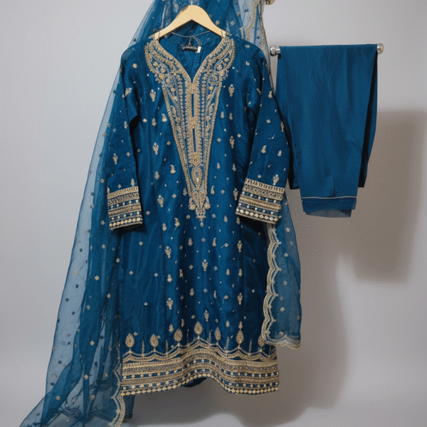 SADABAHAR LUXURY FORMAL FESTIVE MAHPARA ORGANZA EMBROIDERED 3PIECE STITCHED COLLECTION 2025