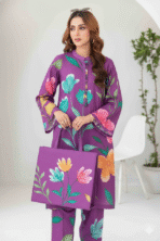 Tawakkal Stitched Digital Printed Swiss Shirt designs Stitched Digital Printed Swiss Voil Trouser with Complimentary Printed HandBag