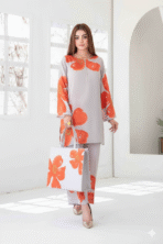 Tawakkal Stitched Digital Printed Swiss Shirt designs Stitched Digital Printed Swiss Voil Trouser with Complimentary Printed HandBag