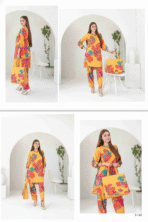 Tawakkal Stitched Digital Printed Swiss Shirt designs Stitched Digital Printed Swiss Voil Trouser with Complimentary Printed HandBag - Image 2