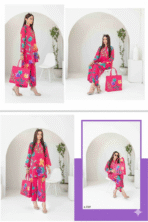 Tawakkal Stitched Digital Printed Swiss Shirt designs Stitched Digital Printed Swiss Voil Trouser with Complimentary Printed HandBag - Image 2