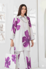 Tawakkal Stitched Digital Printed Swiss Shirt designs Stitched Digital Printed Swiss Voil Trouser with Complimentary Printed HandBag