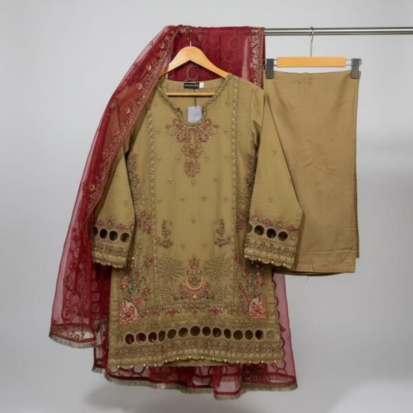 SADABAHAR LUXURY FORMAL FESTIVE MAHPARA ORGANZA EMBROIDERED 3PIECE STITCHED COLLECTION 2025