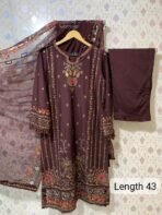 SADABAHAR STITCH LUXURY EMB LAWN 3PEC COLL'25 - Image 2