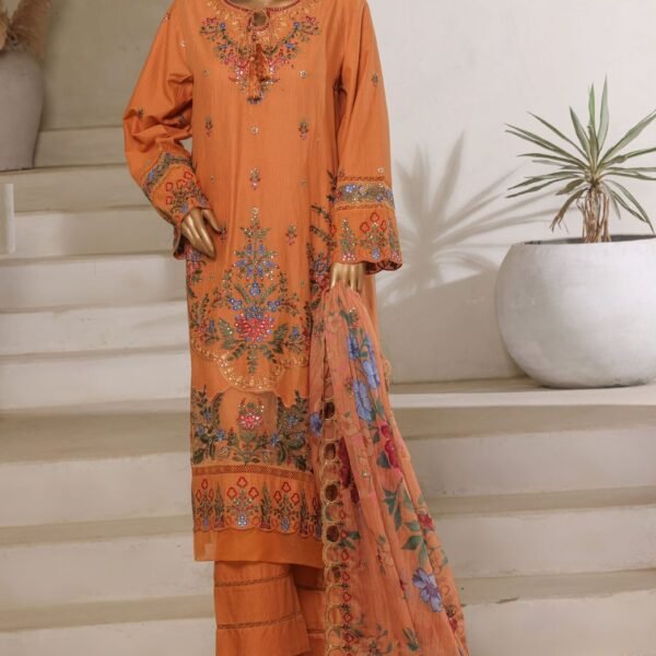 SADABAHAR STITCH LUXURY EMB LAWN 3PEC COLL'25