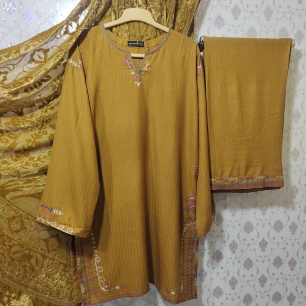 Sadabahar Luxury Dhanak Embroidery 3Piece Co-ord's With Palachi Shwal Stitched Collection 2025