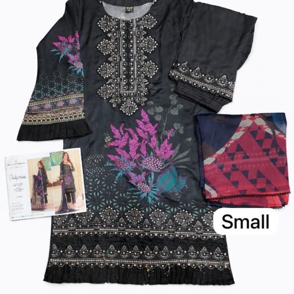 Bilal garments Catalog gulfishan Linen stitch 3 piece