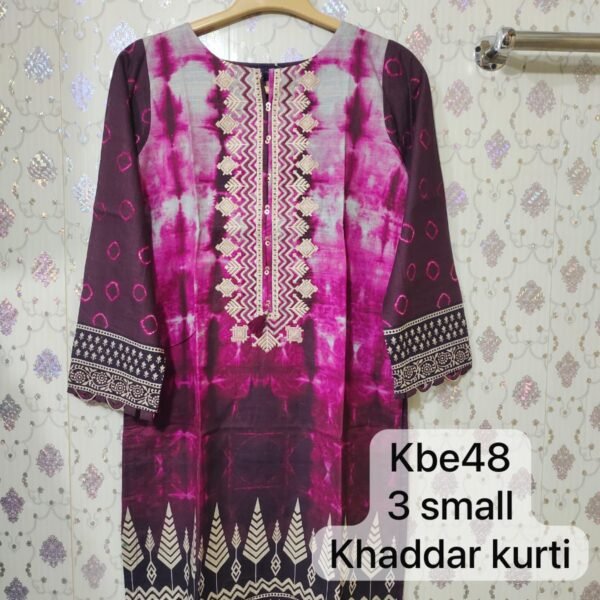 Sadabahar neck emb khaddar kurti