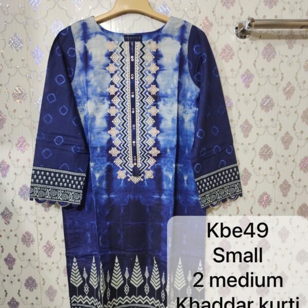 Sadabahar neck emb khaddar kurti